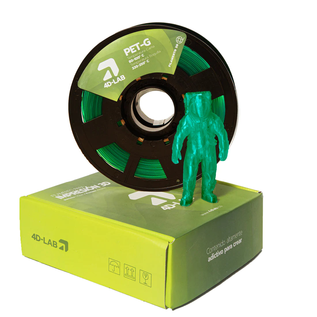 FILAMENTO PETG X 1 KG VERDE TRASLUCIDO 4DLAB