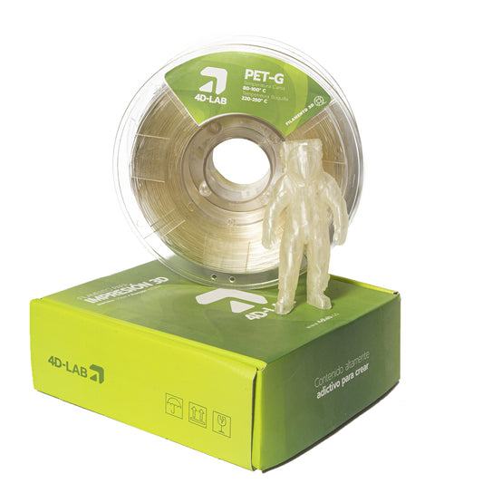 FILAMENTO PETG X 1 KG NATURAL TRANSPARENTE 4DLAB