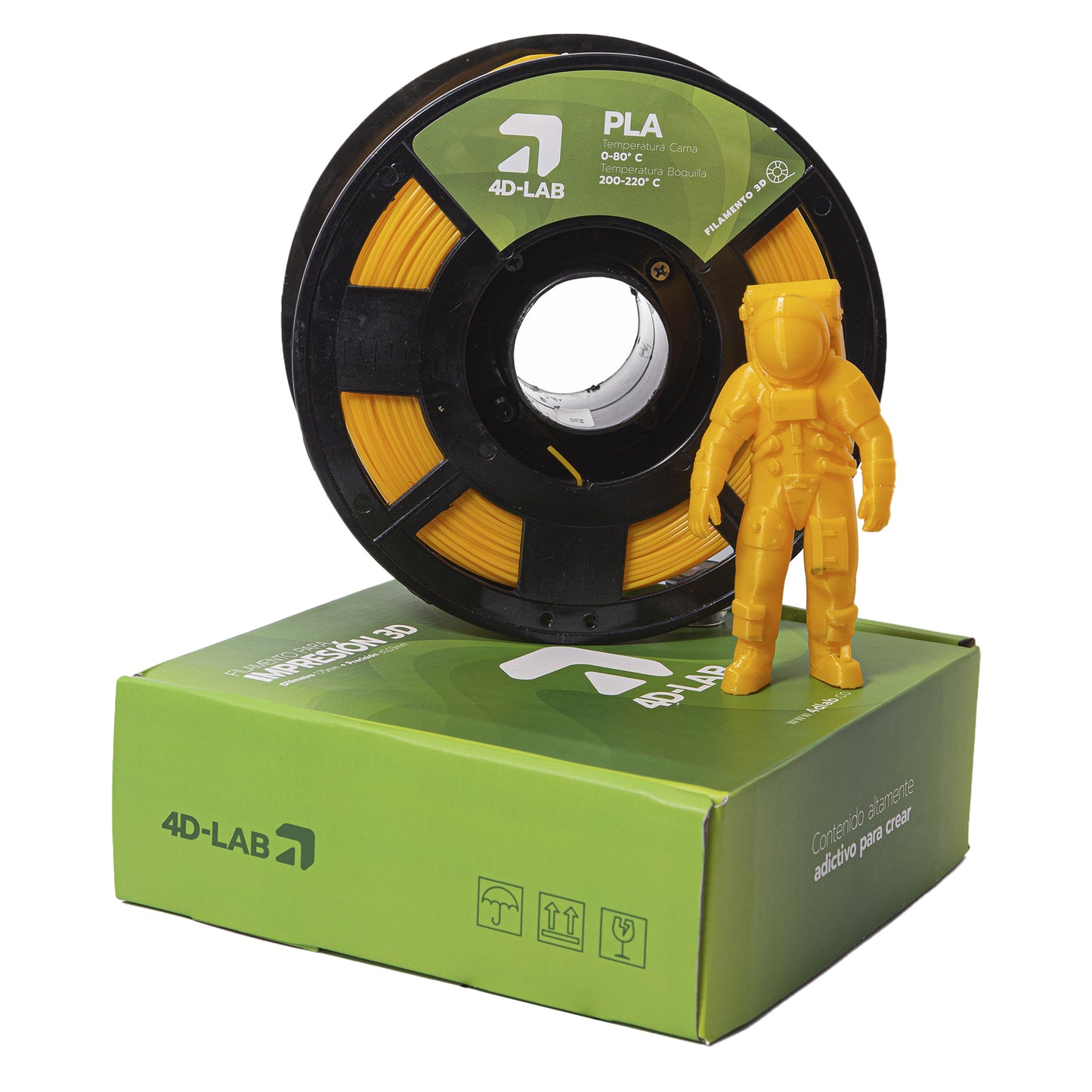 FILAMENTO PLA X 1 KG AMARILLO 4DLAB