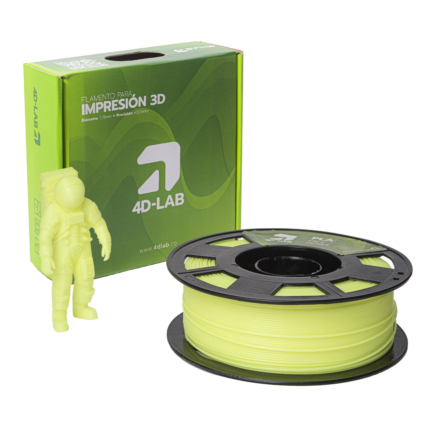 FILAMENTO PLA X 1 KG VERDE NEON 4DLAB