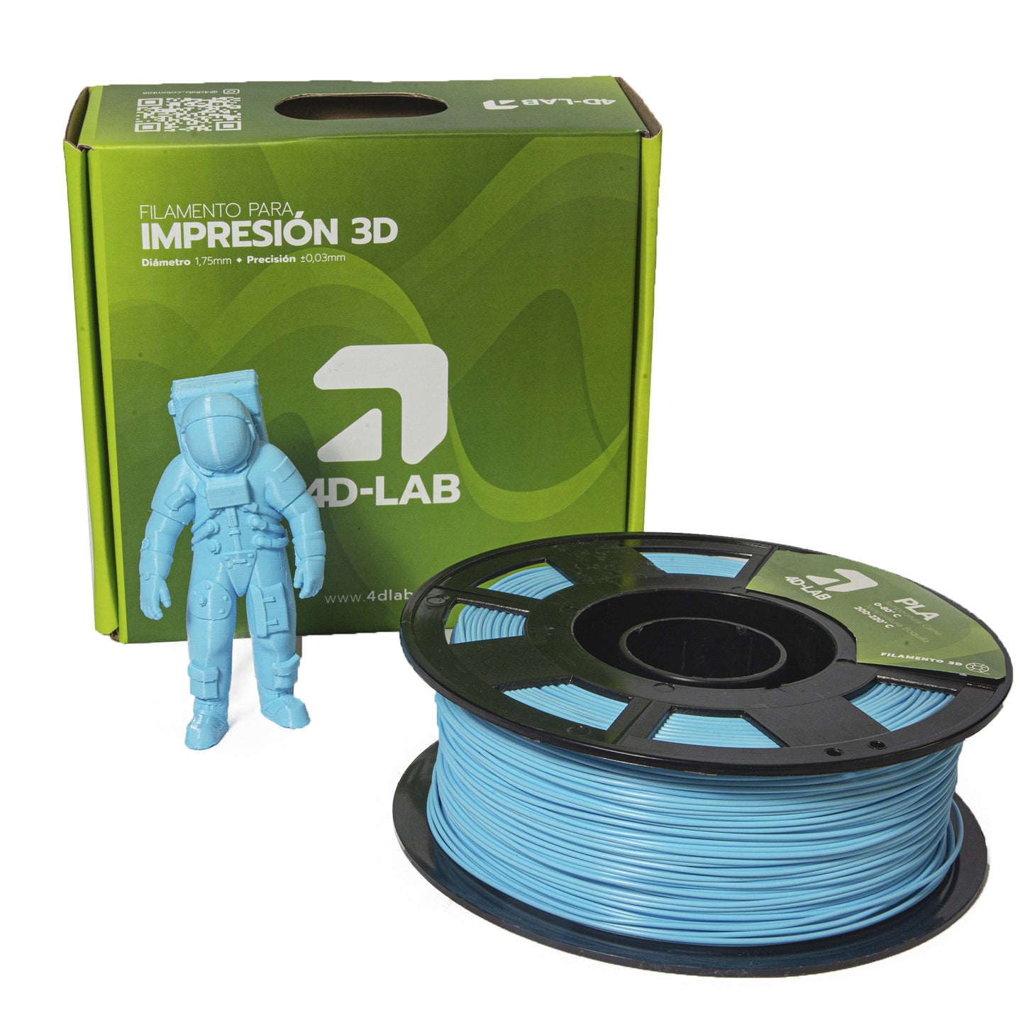 FILAMENTO PLA X 1 KG AZUL PASTEL 4DLAB