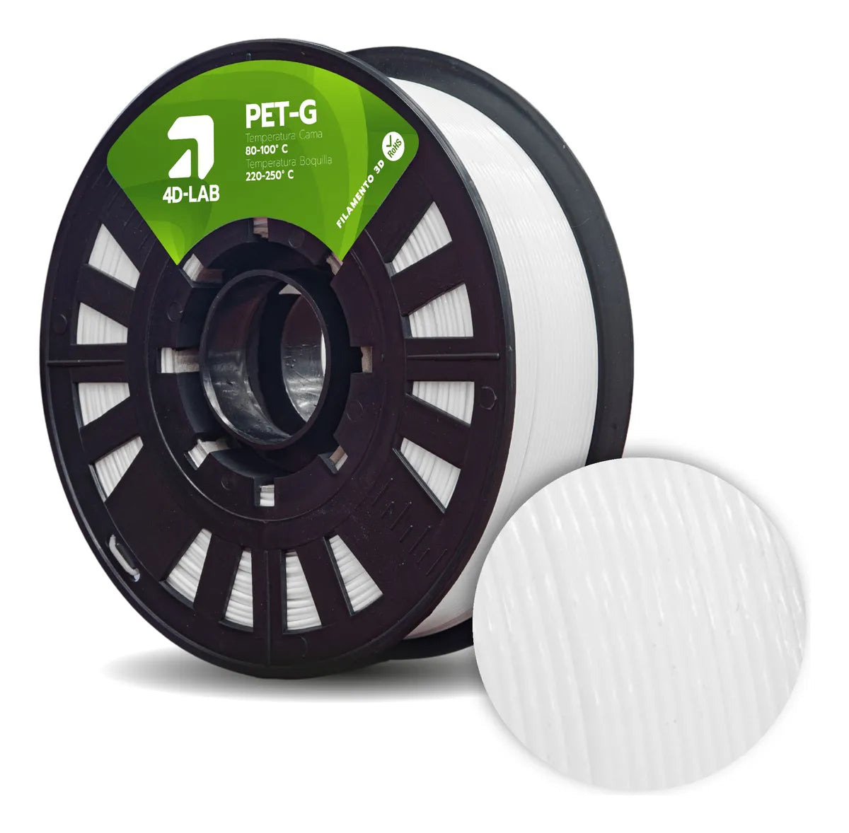 FILAMENTO PETG X 1 KG BLANCO 4DLAB