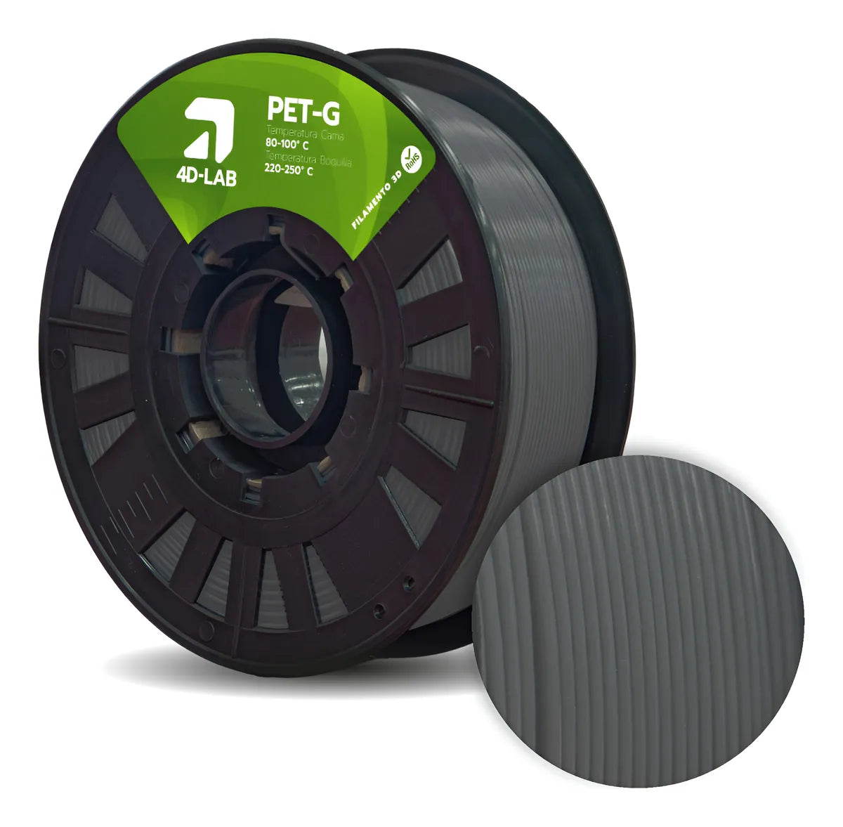 FILAMENTO PETG X 1 KG GRIS 4DLAB