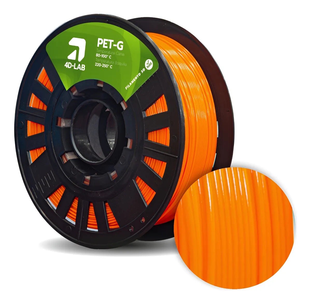 FILAMENTO PETG X 1 KG NARANJA 4DLAB