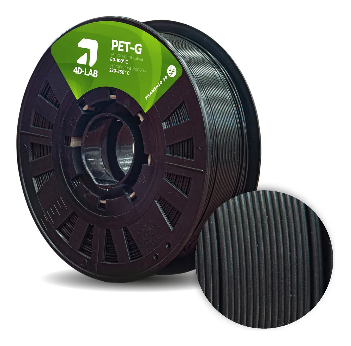 FILAMENTO PETG X 1 KG NEGRO 4DLAB