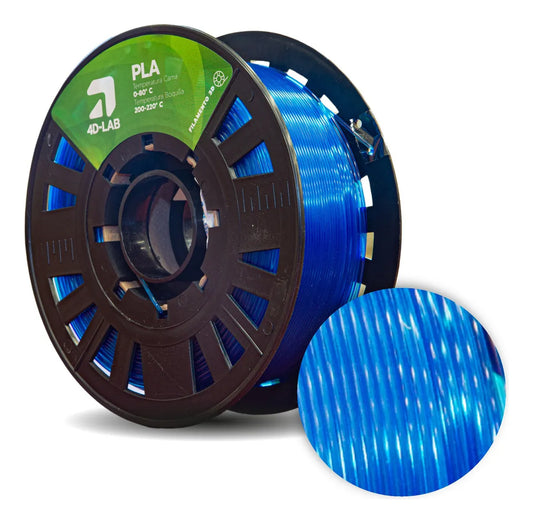 FILAMENTO PLA X 1 KG AZUL REY TRASLUCIDO 4DLAB