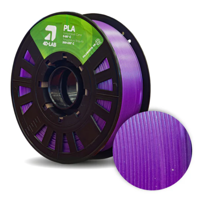 FILAMENTO PLA X 1 KG MORADO TRASLUCIDO 4DLAB